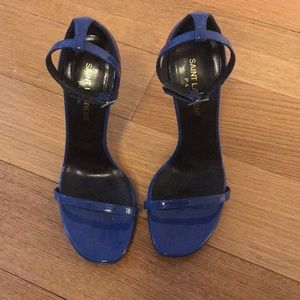 Saint Laurent Blue Patent Stilettos